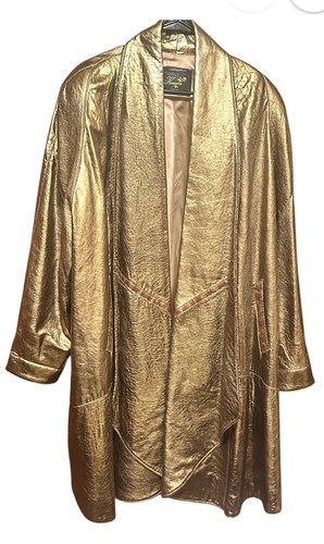 Vtg 80s kanar gold lame - gold,