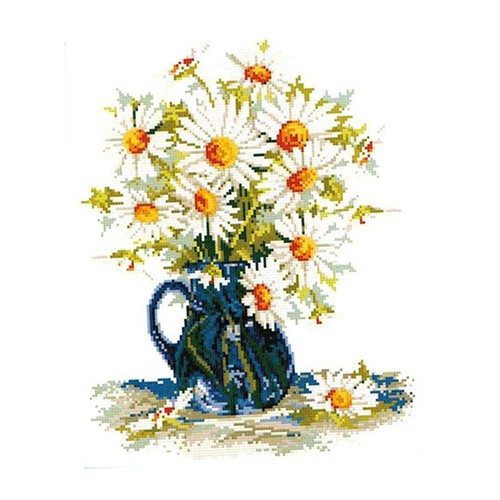 Daisy stamped cross stitch - stamped,