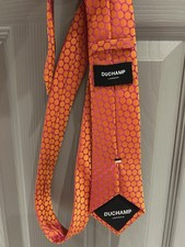 Duchamp Silk Tie Orange Pink