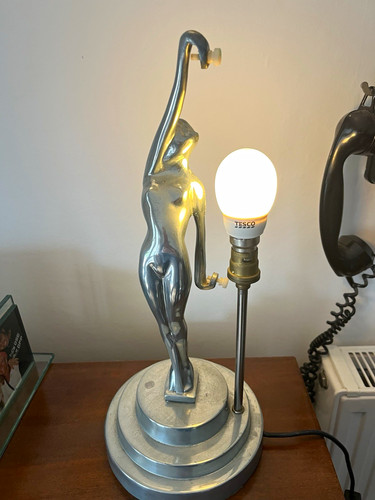 Art deco style chrome nude - deco,