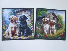 EXCLUSIVE - 2 x LABRADOR PUPS BY THE GARDEN SHED   Card  Toppers