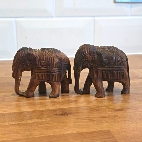 Vintage pair hand carved - pair,