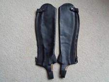 Ariat Close Contour Show Leather Half Chap black ST small riding gaiters bnwt