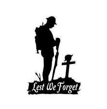 Lest We Forget Remembrance Waterproof Vinyl Stickers Decal Army Navy RAF
