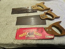 3 x Vintage 10" Tenon saws Tyzack Warranted superior Spear & Jackson