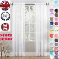 2 Panels Voile Sheer Curtains,  Window Organza Curtains Rod Pocket Window Drape