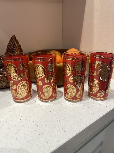 Vintage mcm red and - vintage, gold