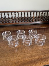 Tyrone Crystal Napkin Rings set of 6 / crystal glass napkin rings/ 