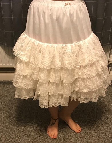 Cream petticoat with rows - with, of