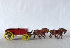 Vintage Toy Morestone 4-Horse Team Drawn Wild West America Wagon For Cowboy
