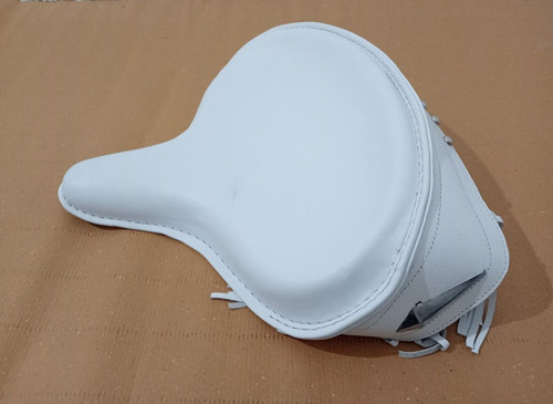 Solo seat harley white leather - solo,