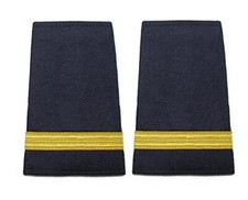 Epaulet Pilot Epaulette Sliders 1 Gold Bar Navy Blue Cloth