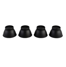 Set of 4 Black 9cm Elephant Feet Cone Raisers for Chairs and Beds