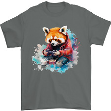 Gaming Red Panda Video Games Gamer Mens T-Shirt 100% Cotton