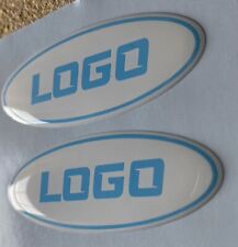 Ford Focus ST RS MK2 Gel Domed Badge Overlays White / Baby Blue