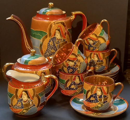 Japanese tea set satsuma - japanese,