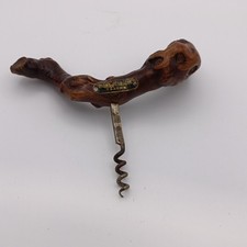 Rustic Laurent Siret French wine opener - made from grapevine stock - steel worm