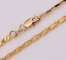 2mm Geometric 18k Gold Ptd Link Snail chain 18KGP necklace curb 16-30"  SNLGEO2G