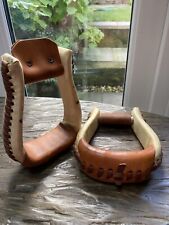 Western Stirrups, Rawhide And Leather