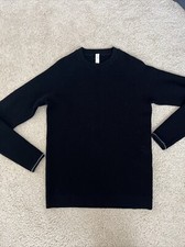 Lululemon Rib Crewneck Sweater Womens S Black Solid Pullover Knit Merino Wool