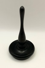 Antique Ebony Wood Ring Holder Victorian Black Gothic Dressing Table Ringholder