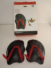 Speedo Tech Paddle Lava Red/Black/Grey Swimming Hand Paddles Size Medium