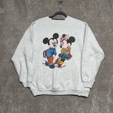 Vintage Gildan Mickey & Minnie Mouse Sweatshirt XL 90s Disney Jumper 