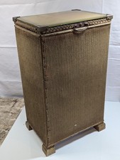 Vintage HANDMADE 'Lloyd Loom Style' Woven Wooden Bedroom Laundry Basket BU11