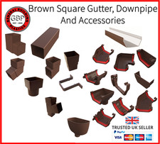 Square brown gutter 114mm - brown,