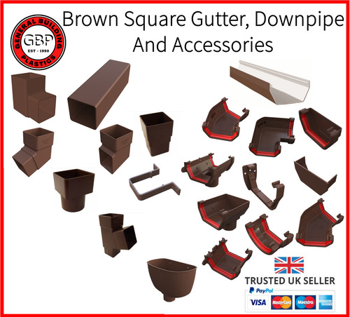 Square brown gutter - gutter, 114mm