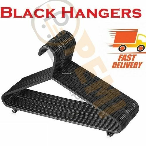 Black plastic coat - coat, hangers