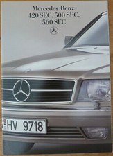 Mercedes-Benz 420SEC 500SEC 560SEC UK market colour sales brochure 1985-86