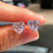 Crystal Heart Earrings Stud