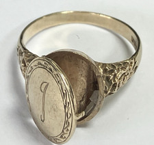“Vintage 9ct Yellow Gold Poison/Snuff / Keepsake Ring (Hinged Lid Compartment)”