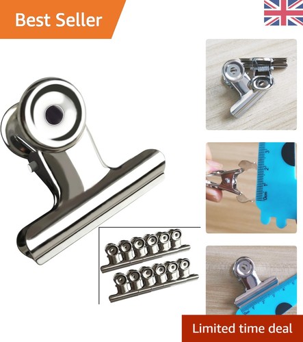 38mm silver bulldog clips - clips, 12
