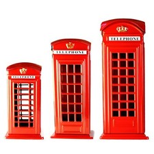 London Telephone Piggy Bank Money Box Jar Coin London Souvenirs Kids Toy Box 