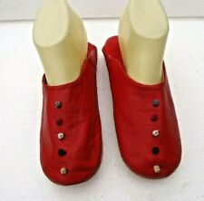 MOROCCAN SOFT LEATHER SLIPPERS * RED * ALL SIZES