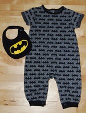 Batman Romper Suit And Bib Age 6-9 Months