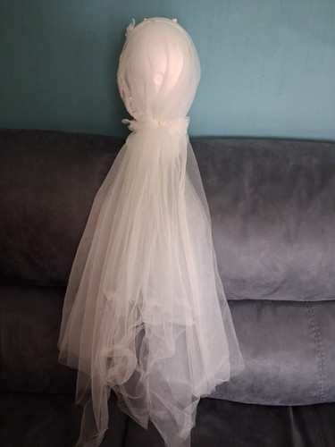 Ivory wedding tulle cape elbow - wedding,