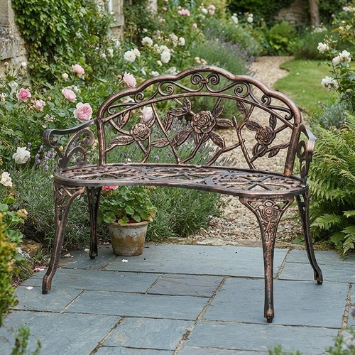 Metal garden bench antique - garden,