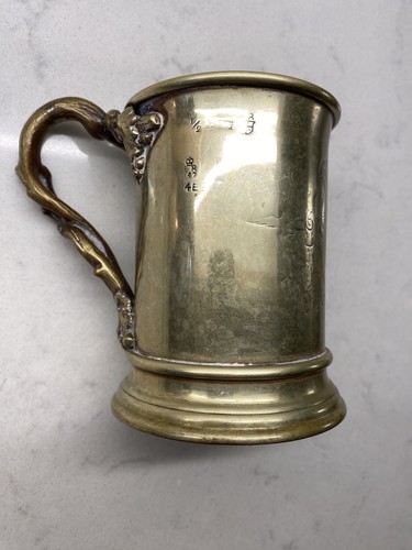 Antique brass cup mug tankard - brass,