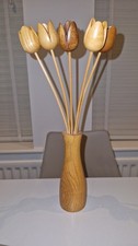 Wooden Tulips In  Ash Vase