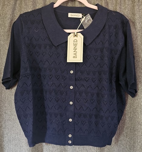 Banned navy heart waves ladies - banned,