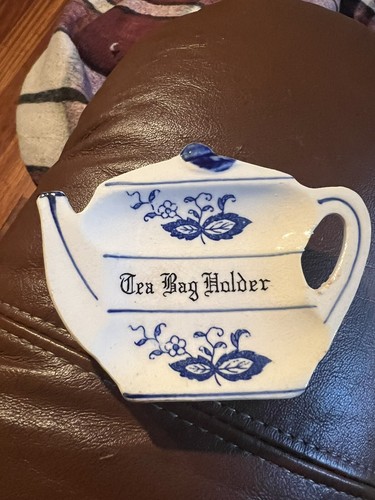 Vintage tea bag - bag, blue