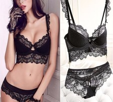 Lace Bra Set Ladies Underwear Lingerie Push Up Bra Luxury Set 32-42 ABCD/DD