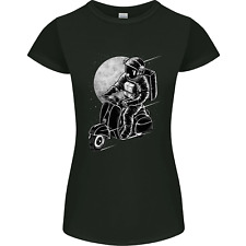 Astro Scooter Spaceman Biker Motorcycle MOD Womens Petite Cut T-Shirt