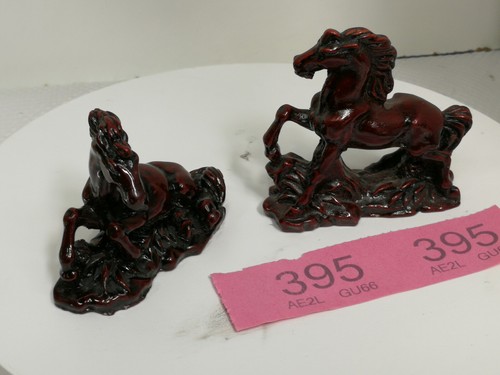 Red resin horse miniature - resin,