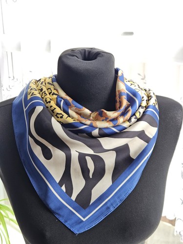 Blue yellow satin feel - blue,