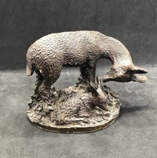 Vintage Cold Cast Bronze Deer & Fawn Figurine Statue 7cm Tall