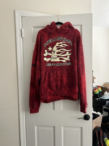 Red hellstar skull hoodie - hellstar,